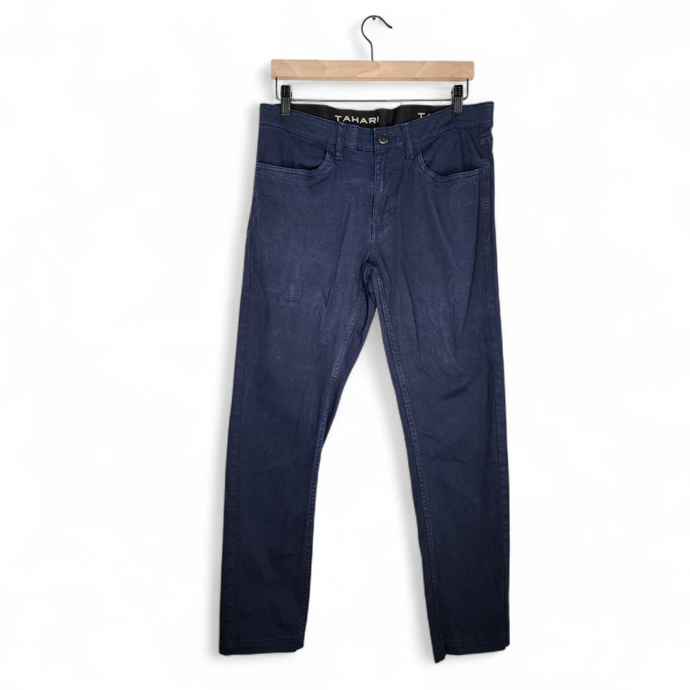 Tahari Mens Slim Stretch Jeans in Navy Size 32